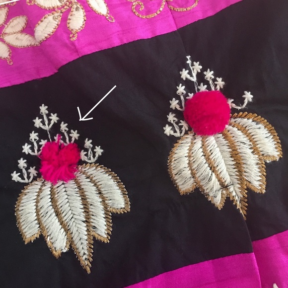 Anthropologie Black and Pink Patterned Skirt - Picture 10 of 15